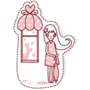 Girl with Long Hair Standing Next to a Pink House - pink - Lossless PNG