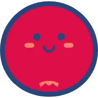 Smiling Red Circular Emoji - simple - PNG