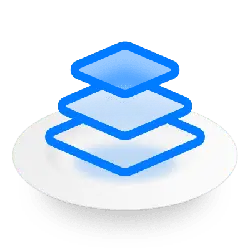 Blue Squares Stacking - graphic design - High Resolution PNG
