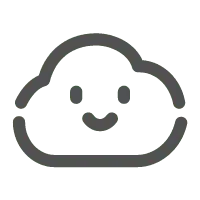 Smiling Cloud - line - No Background PNG