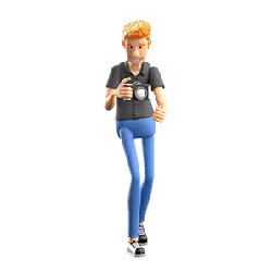 Cartoon Character Taking Photos - photography - High Resolution PNG