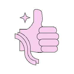 Pink Thumbs Up - star - Free PNG
