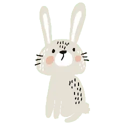 Cute Rabbit - simple - line - PNG