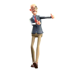 Cartoon Character with Glasses - character - thumbs up - Free PNG