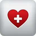 Red Heart with Plus Sign Icon - icon - Transparent Layer PNG