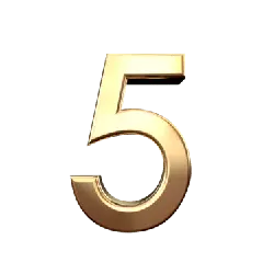 Number Five - gold - font - Free PNG