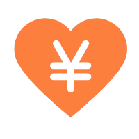 Heart with Yen Symbol - graphic - PNG