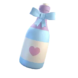 Heart-Shaped Champagne Bottle - romance - Transparent Background PNG