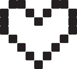 Heart Pattern - pixel art - geometric shape - High Resolution PNG