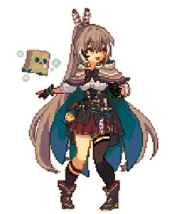 Pixel Art Anime Girl - role-playing game - No Background PNG