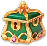 Treasure Chest - gold - green - Lossless PNG