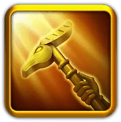 Golden Warhammer - weapon - No Background PNG