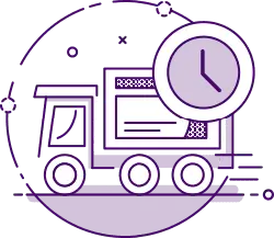 Purple Truck Clock Icon - time - PNG Images
