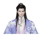 Purple Robe Man - long hair - Transparent Layer PNG