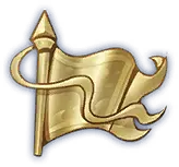 Gold Flag Badge - gold - PNG