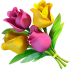 Tulip Bouquet - green leaves - pink - Free Download PNG