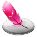Pink Feather Pen - office - PNG