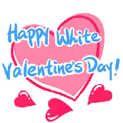 Happy White Valentine's Day Card - heart shape - Transparent Layer PNG