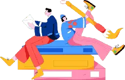 Reading and Drawing People - learning - Transparent Background PNG