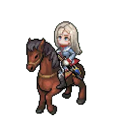 Knight Girl on Horseback - game character - Transparent Layer PNG