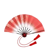 Fan - red - decorative - Transparent Background PNG