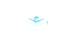 Blue Cubic Structure - Curated PNG