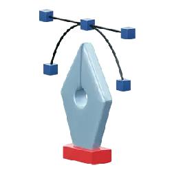 Blue Pen Tip Sculpture - geometric shape - Free PNG