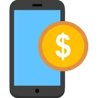 Dollar Sign on Phone - dollar - PNG Images