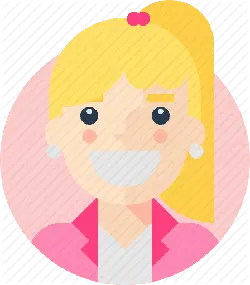 Smiling Girl - yellow - Transparent Background PNG
