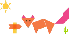 Geometric Fox - pink - Free PNG