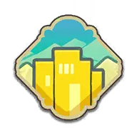 Yellow Building Badge - icon - Transparent Background PNG