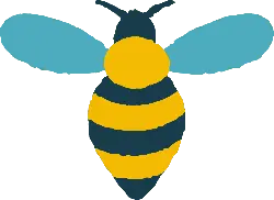 Bee - insect - striped - Transparent Background PNG