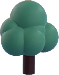 Cartoon Tree - green - PNG