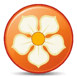 Orange Flower Badge - pattern - Free PNG