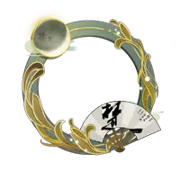 Gold Fan Moon Ring - gold - Transparent Background PNG
