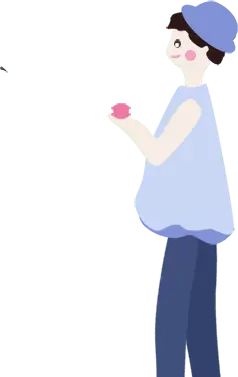 Cartoon Character with Hat - character - blue - Transparent Layer PNG
