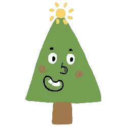 Smiling Christmas Tree - cartoon - Free PNG