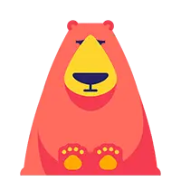 Sitting Bear - yellow - Lossless PNG