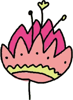 Pink Flower - illustration - cartoon - No Background PNG