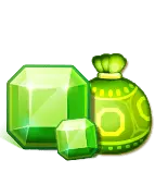 Green Gem and Bag - gemstone - Lossless PNG
