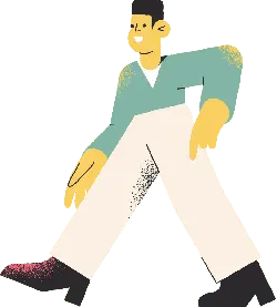 Cartoon Character in Green Top and White Pants - green - Free Download PNG