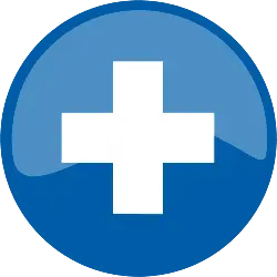 Blue Circular Plus Sign Icon - medical - Transparent Background PNG