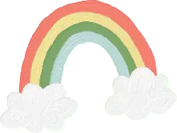 Rainbow and Clouds - painting - Transparent Background PNG