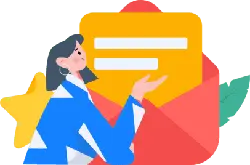 Female with Envelope - interaction - Transparent Layer PNG