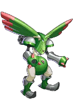 Green Winged Mecha Warrior - machinery - High Resolution PNG