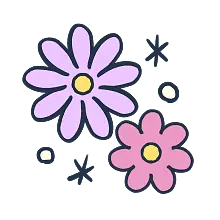 Two Flowers - simple - violet - Lossless PNG
