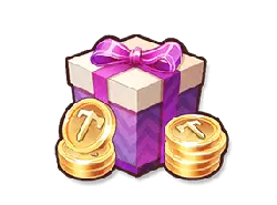 Gift Box and Coins - purple - PNG