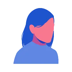 Blue-haired Girl - minimalist style - blue hair - High Resolution PNG