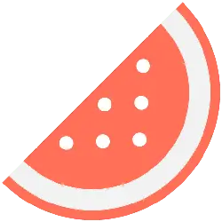 Watermelon Slice - black - white - High Resolution PNG