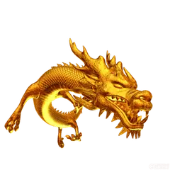 Golden Dragon - mythical creature - High Resolution PNG